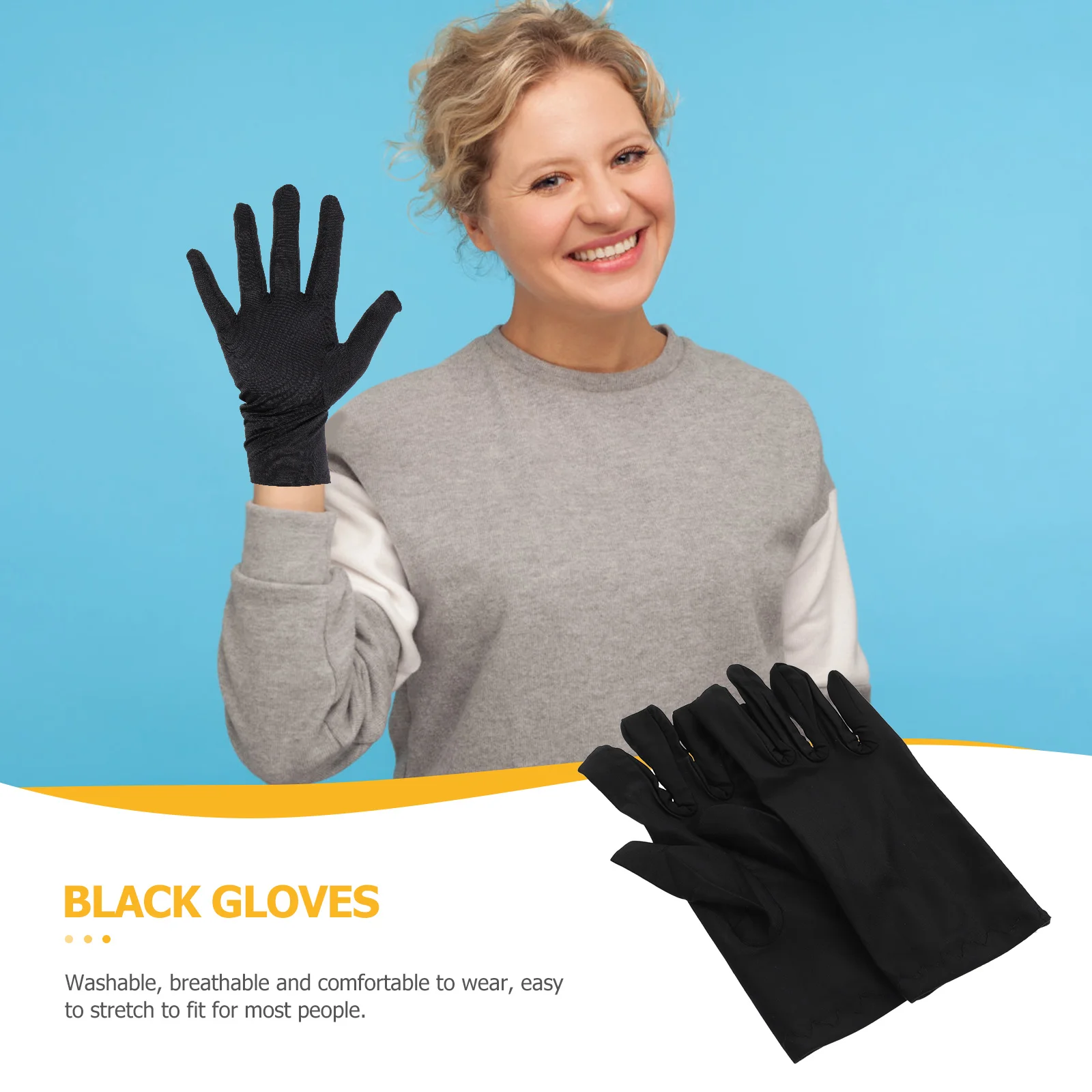 

2Pairs Multifunctional Black Polyurethane Gloves Comfortable Practical for Jewelry Inspection Coin Handling Black Gloves
