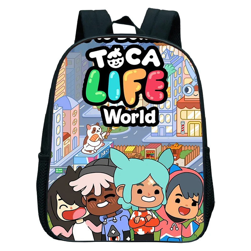 Lightweight Toca Life World Print School Bags Girls Boys Kindergarten Bookbag Toca Cartoon Pattern Schoolbag Kids Mini Backpack