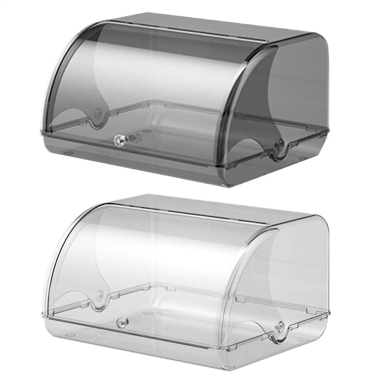Large Acrylic Bread Storage Bin with Rolling Top Lid Countertop Breadbox Organizer for Home Kitchen Pantry Storage