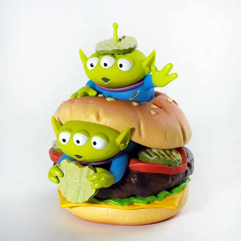 HEROCROSS Cartoon Three Eyes Hamburger Pizza Set Toy Three Eyes Burger Party Set Toy Box Birthday Gift