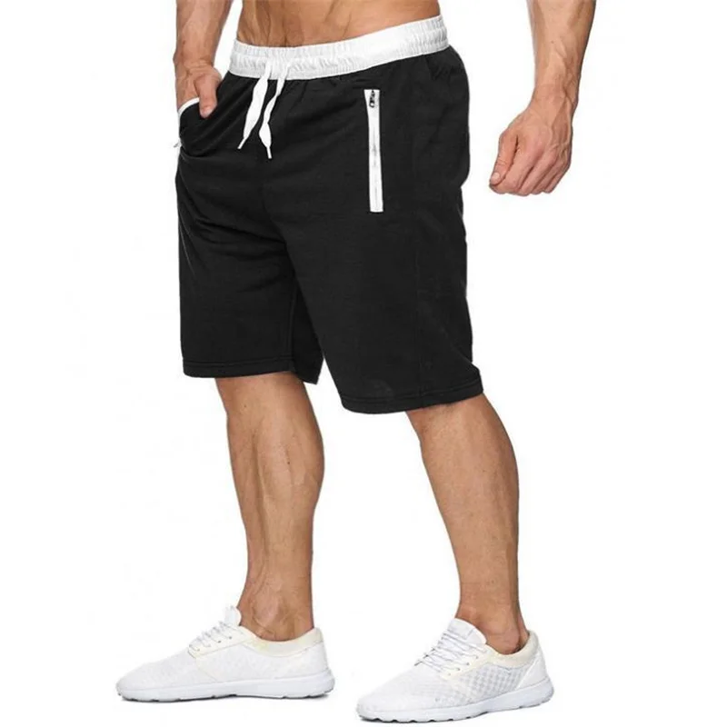 Sudadera corta con bolsillos y cremallera para hombre, pantalones cortos de entrenamiento para gimnasio y playa, novedad de verano