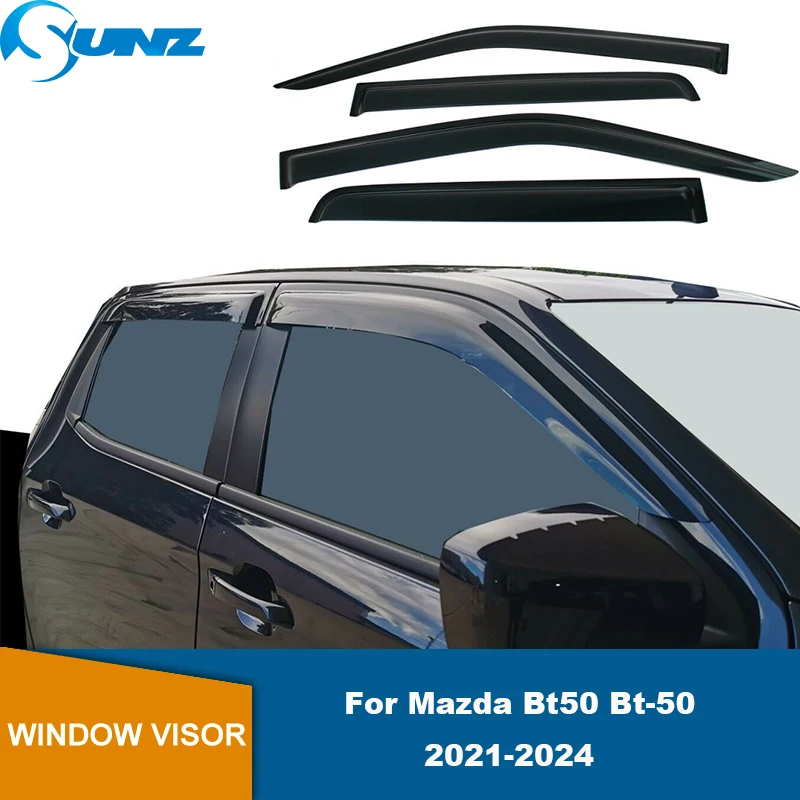 

Car Weather Shield Window Visor Rain Cuard For Mazda Bt50 Bt-50 2021 2022 2023 2024 Deflector Sun Rain Guard Window Protectors