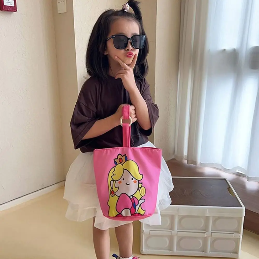 

Simple Cartoon Girl Canvas Bucket Bag Large Capacity Y2K Cartoon Mummy Bag Handbag Korean Style Canvas Shoulder Bag Student