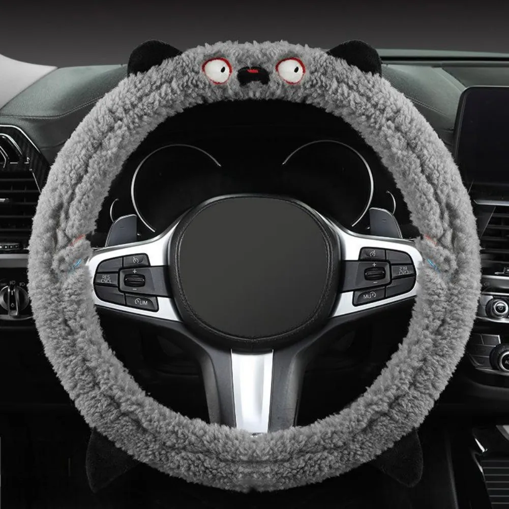 

For Cold Weather Driving Non-slip Cover Comfortable Driving Experience Elastic Band Design For 38cm Steering Wheel