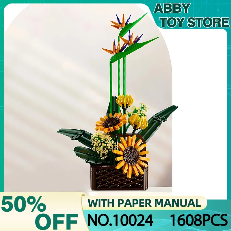 MOULD KING The 10024 Birds Of Paradise Building Blocks Flower Bouquet Rose Bricks Puzzle Assembly Toys Christmas Gift For Kids