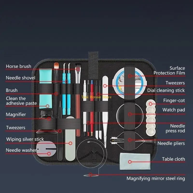 

Professional Watch Repair Set, включая открытие корпусов и удаление ссылок, подходящее для замены батареи ремешка.