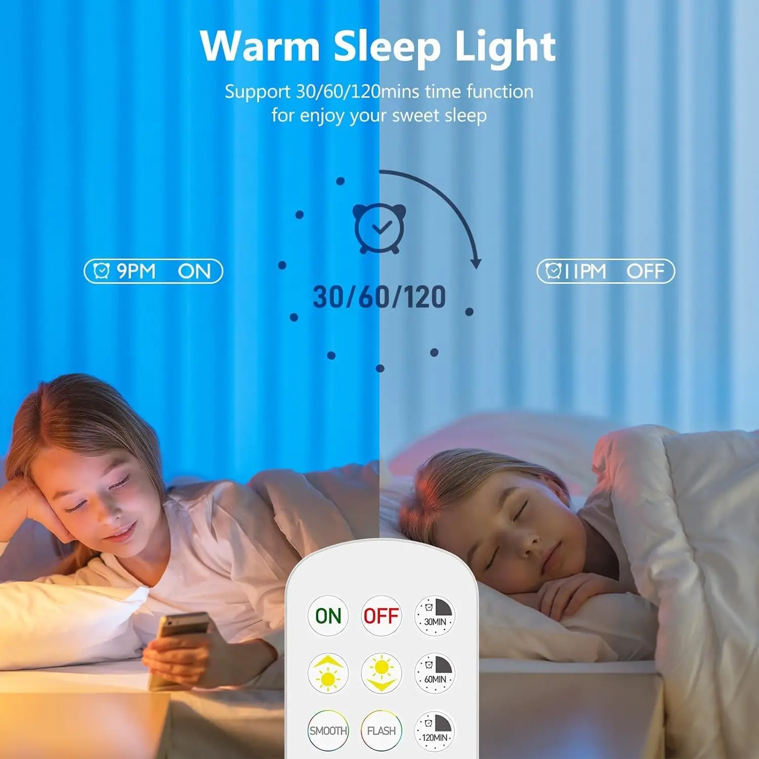 Battery Operated Light Bulbs, 5000mAh Rechargeable Light Bulb Set of 2 with Remote, 3 Colors 10 Levels Dimmable Fabric Wireless