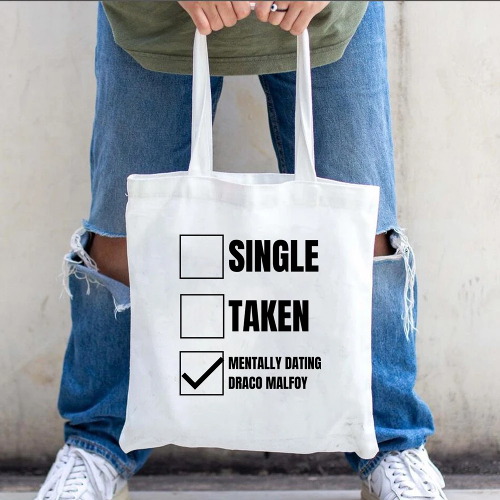 

Psychological Dating Draco Malfoy Tote Bag Fun List Shoulder Bag Cool Slytherin Malfoy Sailbag Magic School Hip Hop Shopping Bag