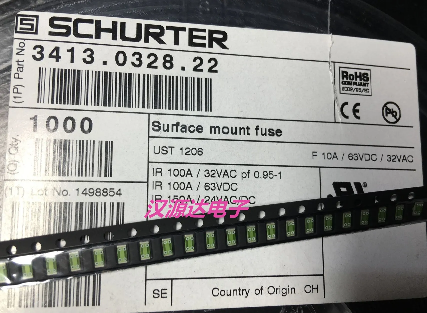 

20pcs/lot 3413.0328.22 UST1206 10A 32VAC 63VDC 3.2X1.6X0.6MM chips Electronic new