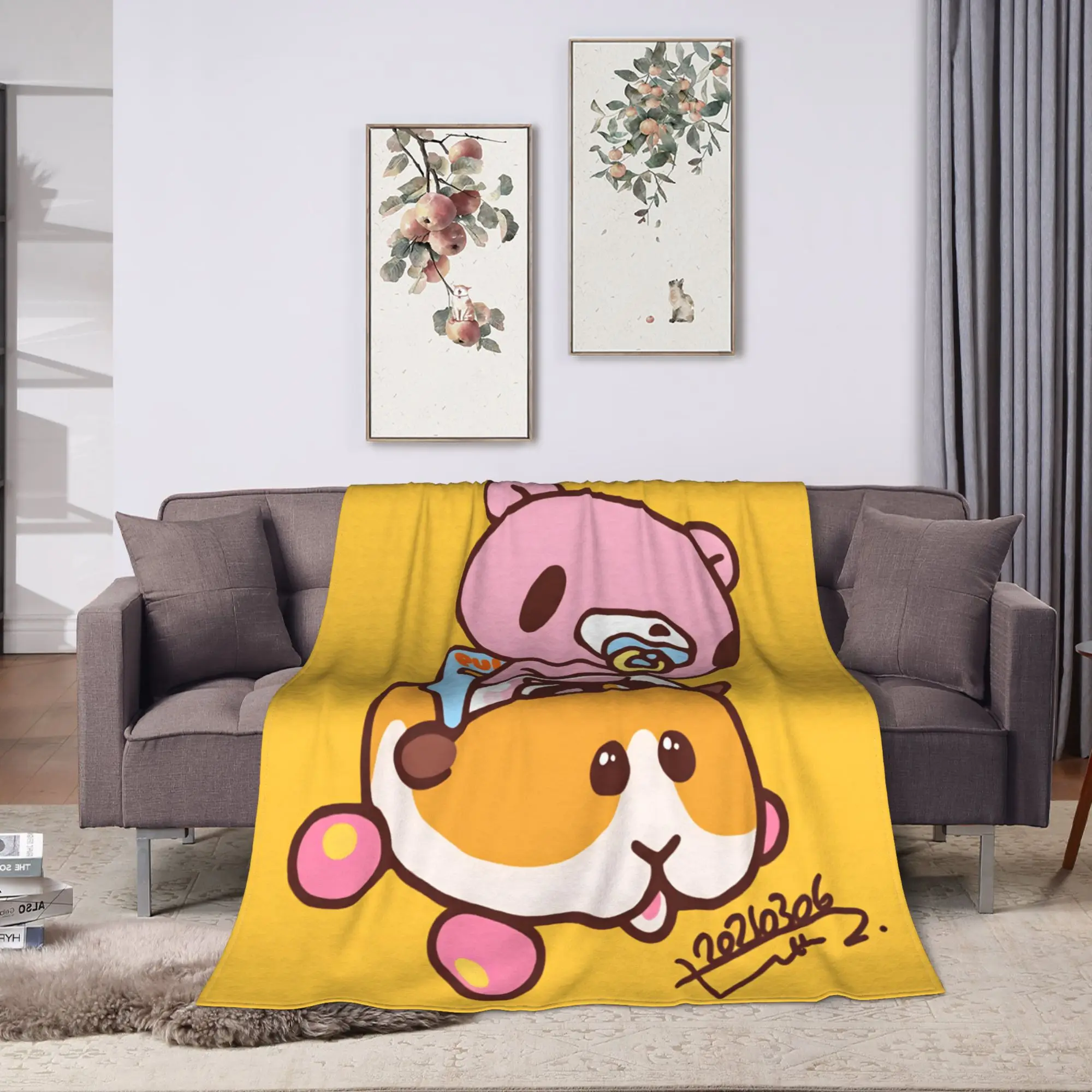 Super Soft BlanketsGirls Boys Picnic G-Gloomy Bear Bedding Throws  Flannel Bedspread For Couch Chair Funny Sofa Bed Cover
