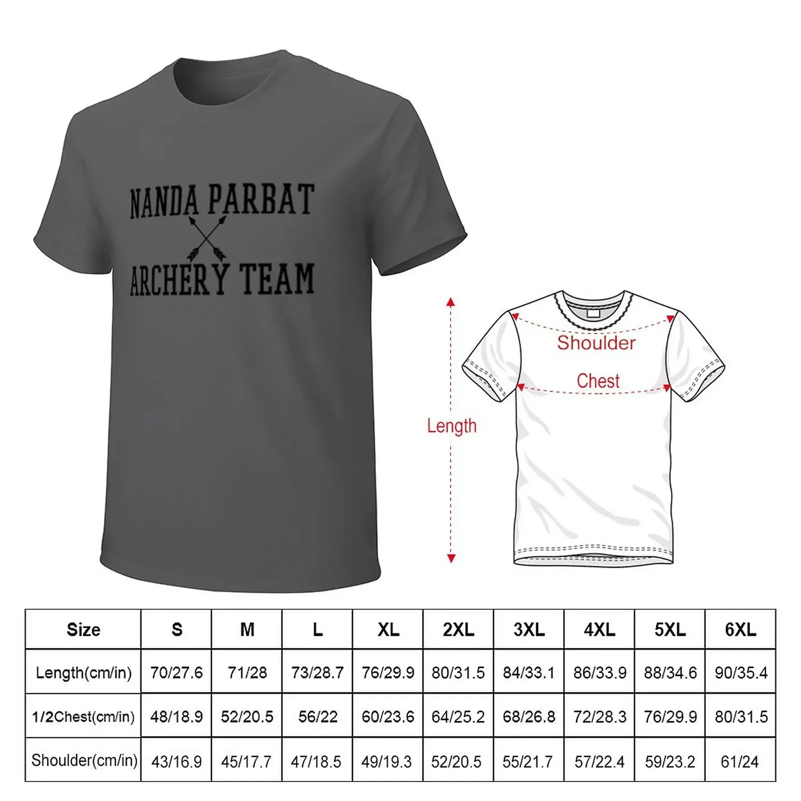 Nanda Parbat Archery Team Blk T-Shirt Blouse new edition blacks Short sleeve tee men