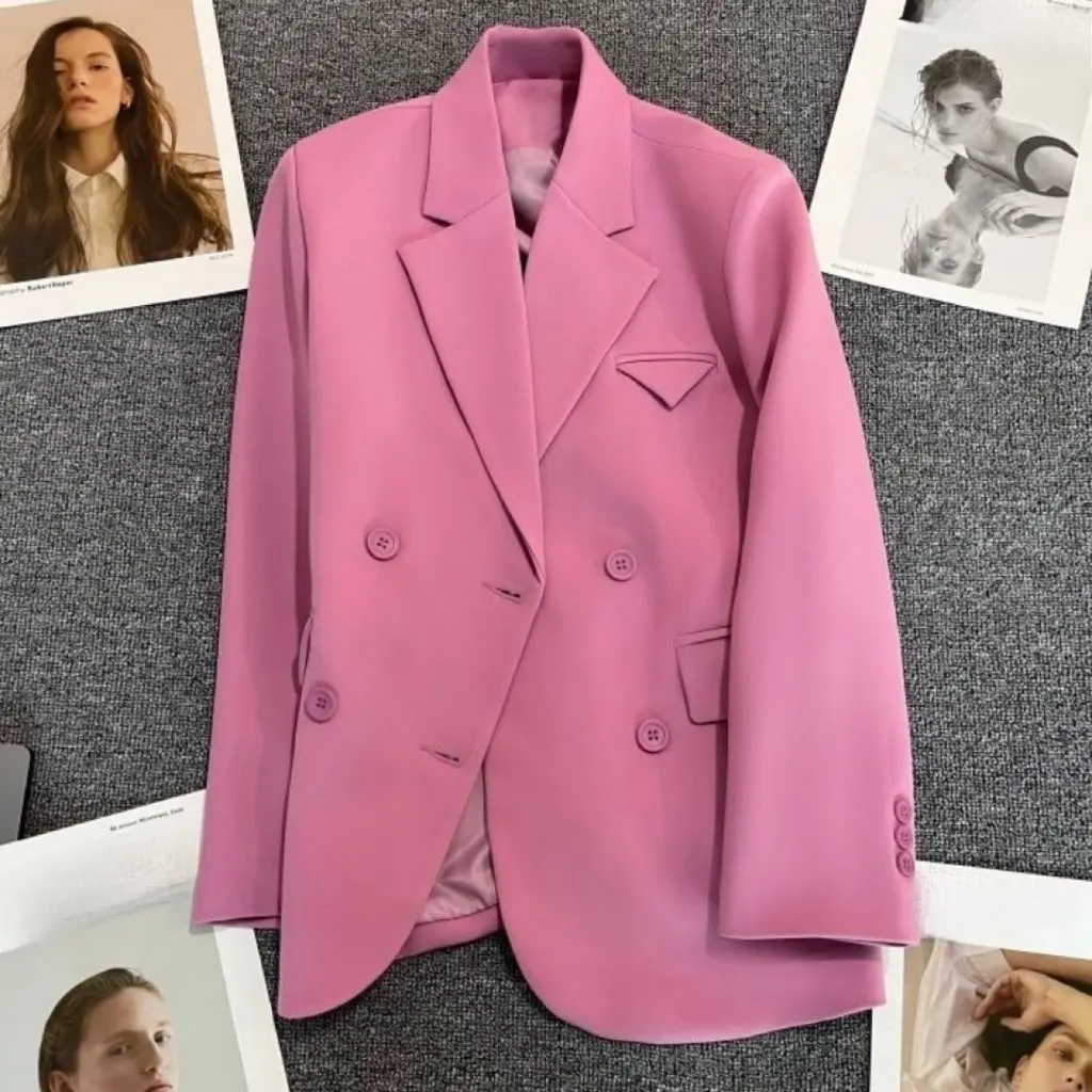 

Women's Korean Style Straight Fit Suit Jacket Casual Loose Fashionable Elegant Slimming Spring Autumn New Arrival