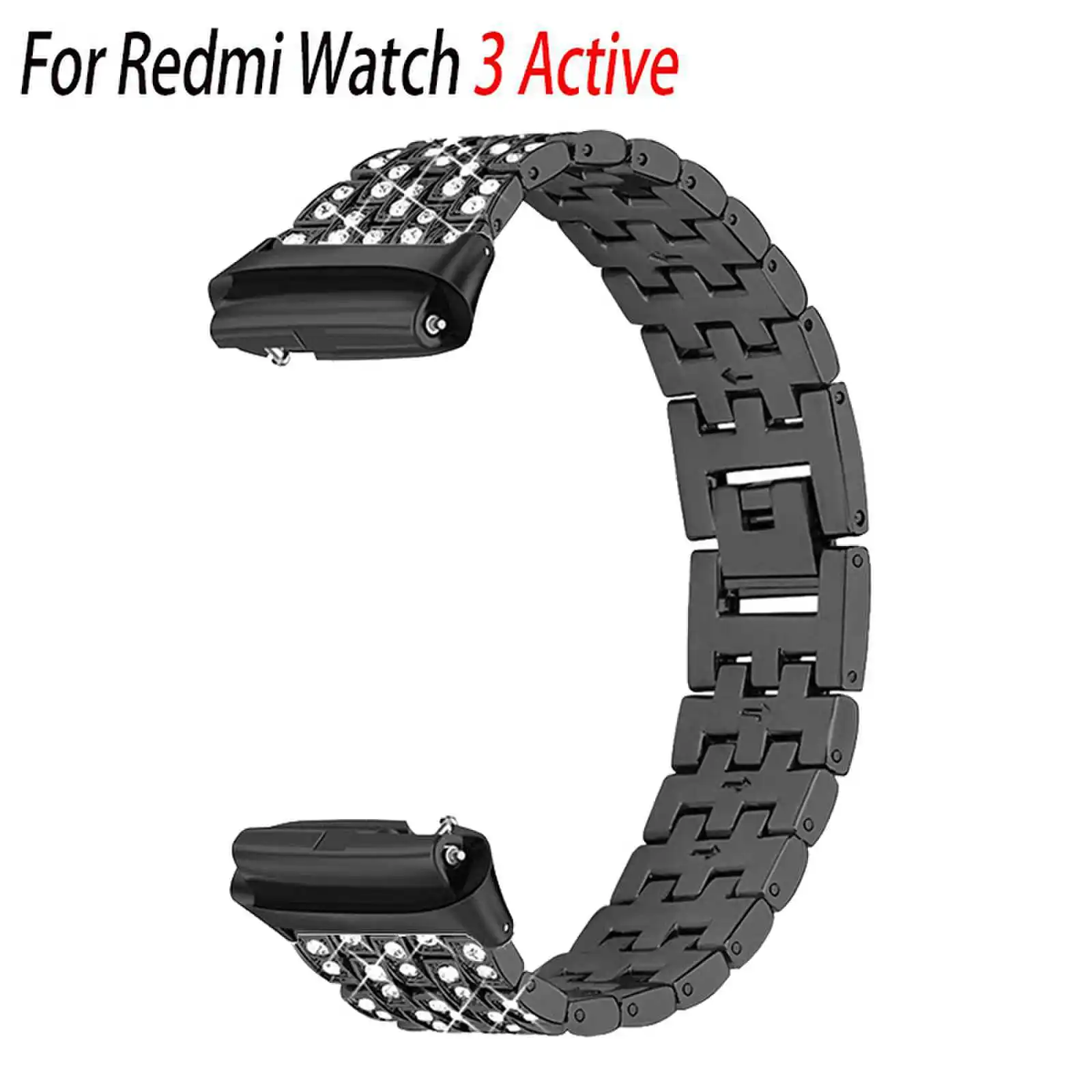 

Ремешок из нержавеющей стали для смарт-часов Redmi Watch 3 Active / 2 Lite, металлический браслет с бриллиантами для Mi Watch lite, браслет для часов