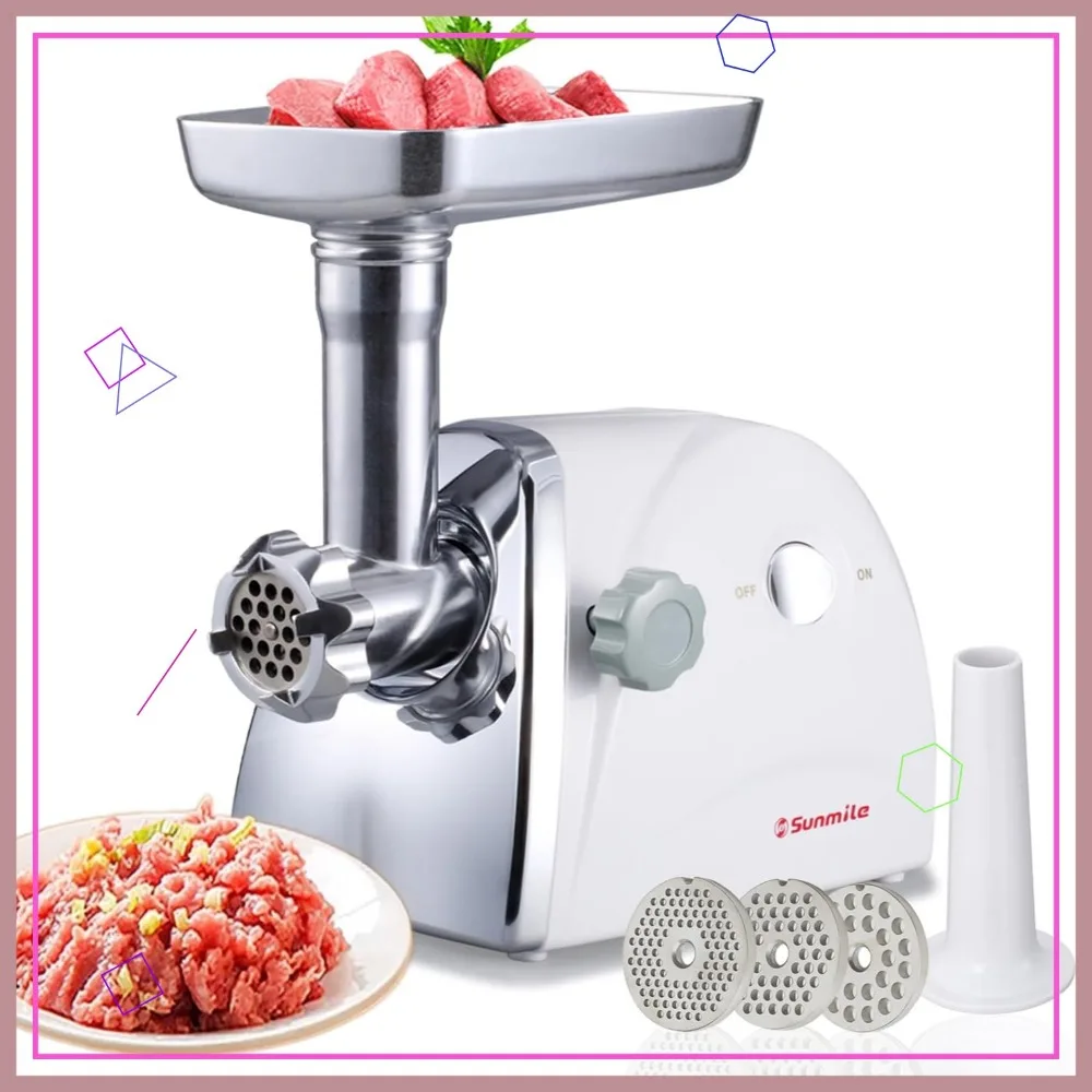 

Electric Meat Grinder with 800W Max Power, Stainless Steel Blades and Plates, Sausage Maker Included