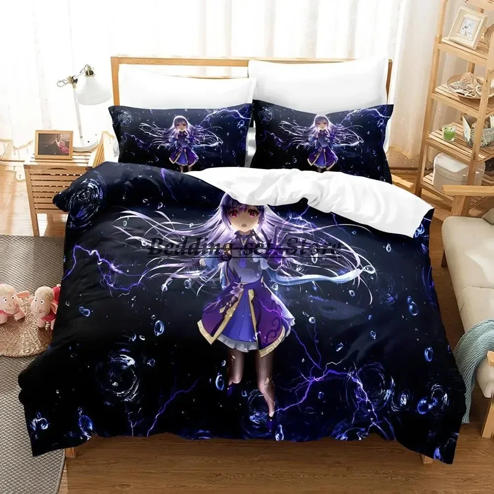 

Genshin Impact Game Bedding Set Single Twin Full Queen King Size Bed Set Aldult Kid Bedroom Duvetcover Sets Anime Bed Sheet Set