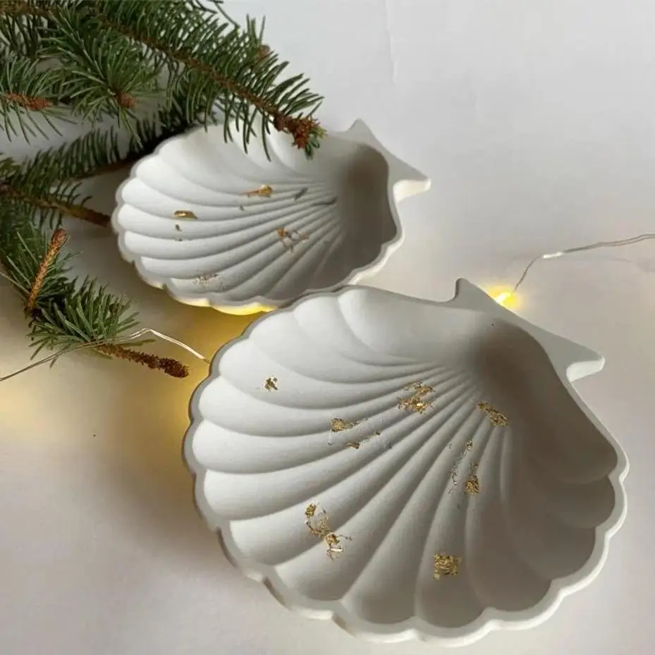2026 New 1 Pcs Creative Shell Silicone Mold DIY Scallop Coaster Jewelry Storage Tray Handmade Resin Plaster Mould For Home Decor