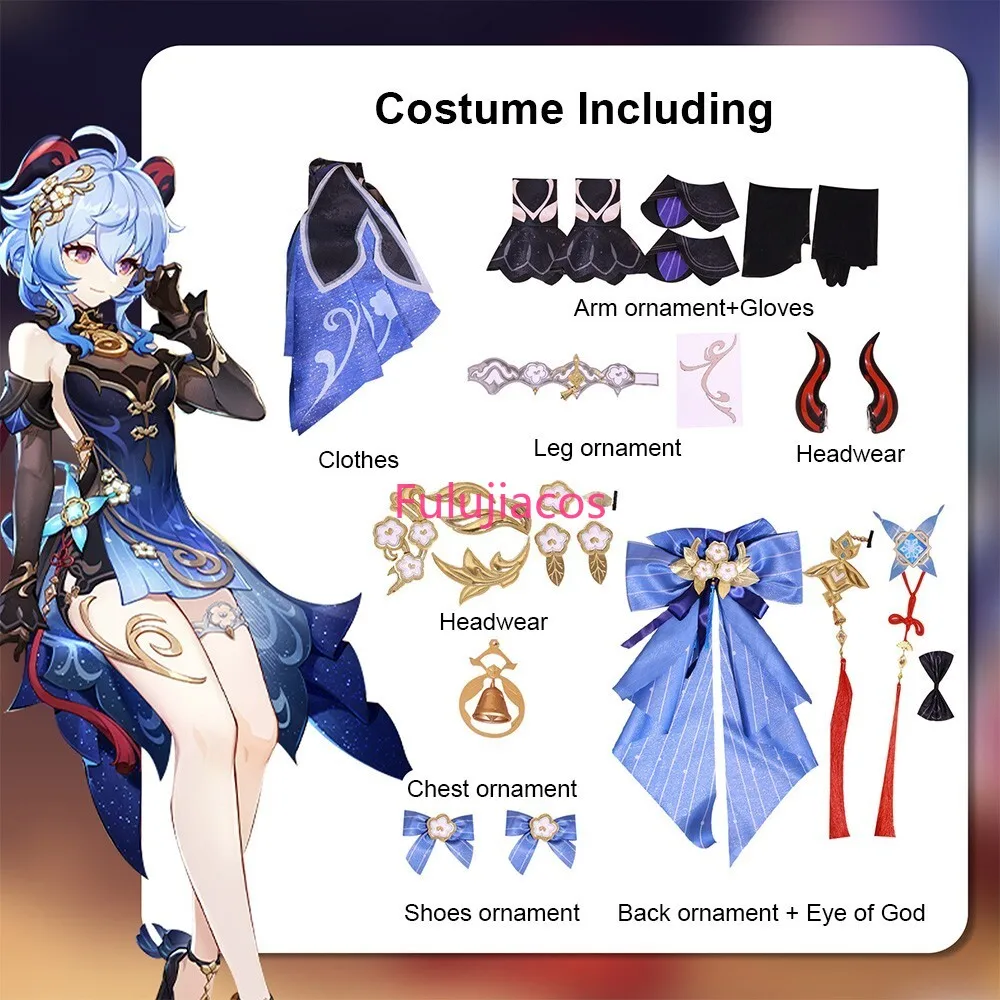 Fulujiacos Ganyu lanterne Rite Cosplay Costume femme robe Halloween