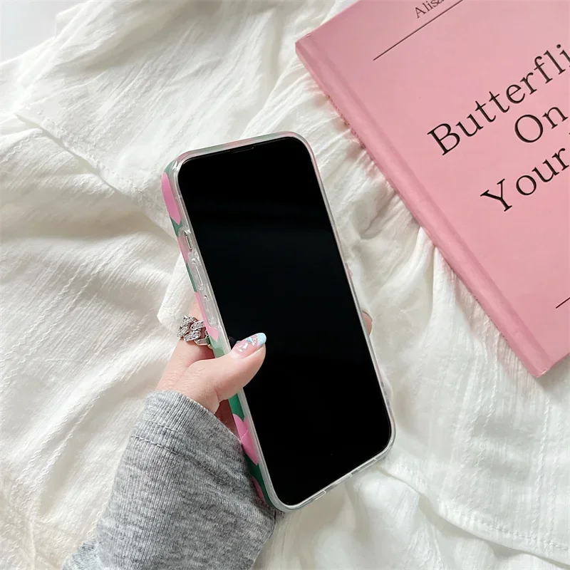 Cute Love Heart IMD Phone Case for iPhone 16 15 14 13 12 11 Pro Max XS XR XSMax 6 7 8 Plus Glossy HD Hard PC Cover