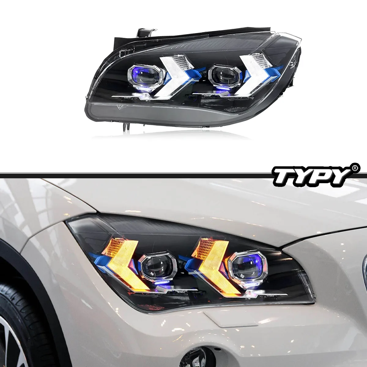

TYPY новая светодиодная фара, обновленная, модифицированная для BMW X1 E84, фара 2010-2015, фара с динамическим сигналом, автоаксессуары