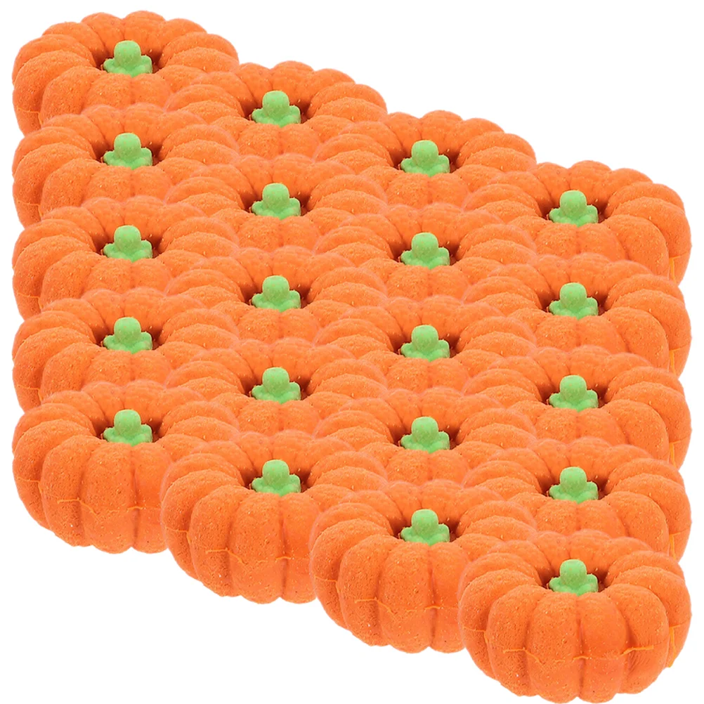 Pumpkin Shaped Drawing Erasers Halloween Simulated Food Bulk Orange Cartoon Student