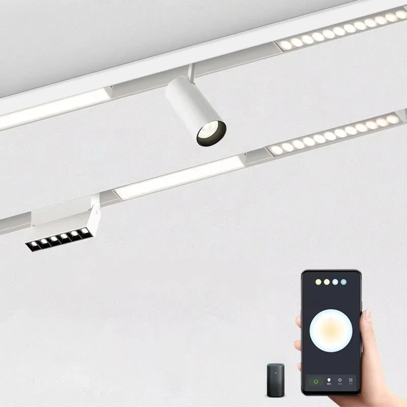 20W Smart Magnetic Adjustable LED Track Spotlight for Showroom Shop Exhibition Rail Lighting for LED Track Light for Retail
