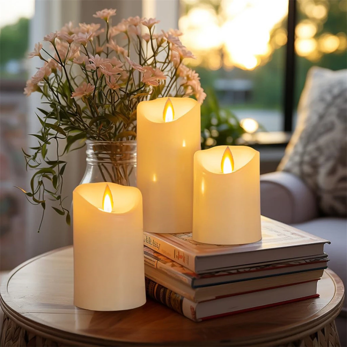 Christmas Flameless Flickering LED Pillar Candles Battery Operated Electronic Candle for Home Decor Lighting Fixtures LED Candle