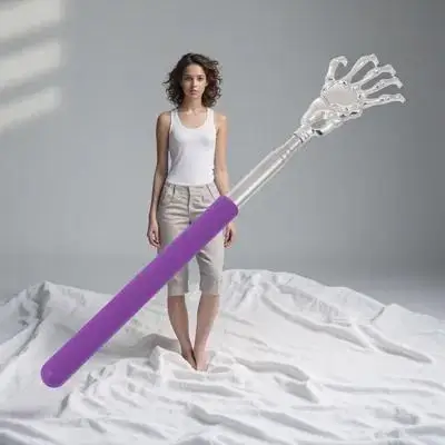 1 szt. Rozkładany drapak do pleców ze stali nierdzewnej, teleskopowy przyrząd do łagodzenia swędzenia, metalowy masażer do pleców do masażu i relaksacji