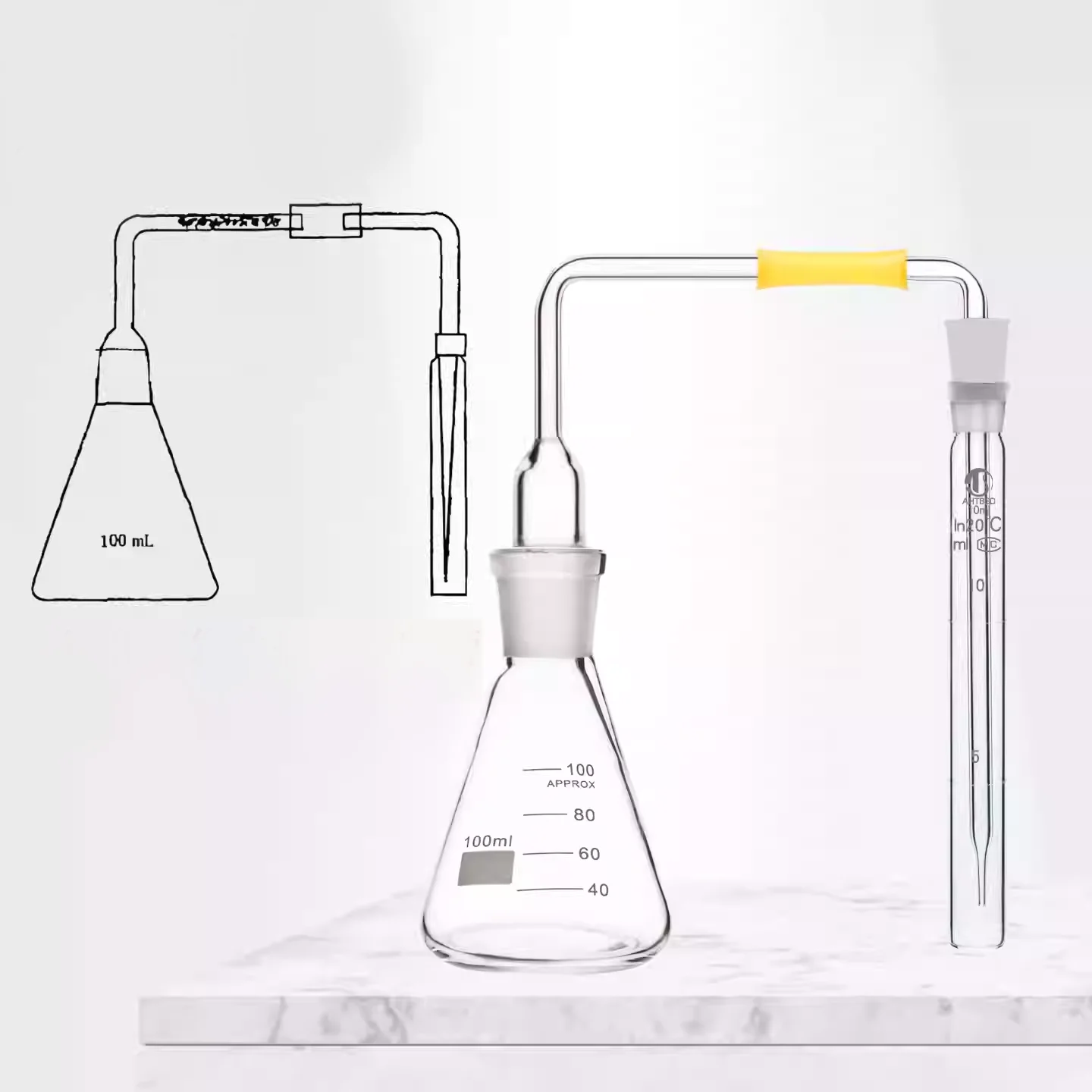 Arsenide production bottle and absorption tube production device glass absorber