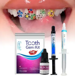 Tooth Gem Kit with Curing Light and Glue Diy Dental Jewelry Diamond Crystals Ornament Self Etch Resina Orthodontic Adhesive Gel