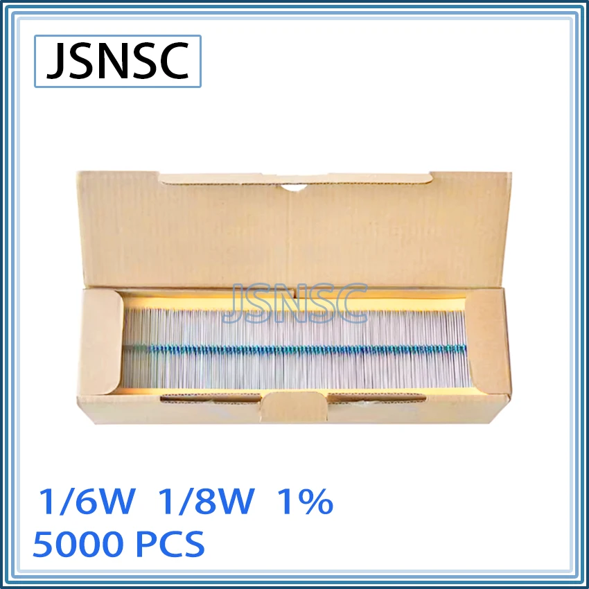 

JSNSC 5000PCS 1% 1/6W 1/8W 1K 62R 68R 75R 82R 91R 100R 120R 150R 180R 200R 220R 240R 270R 300R 330R OHM DIP Metal Film Resistor