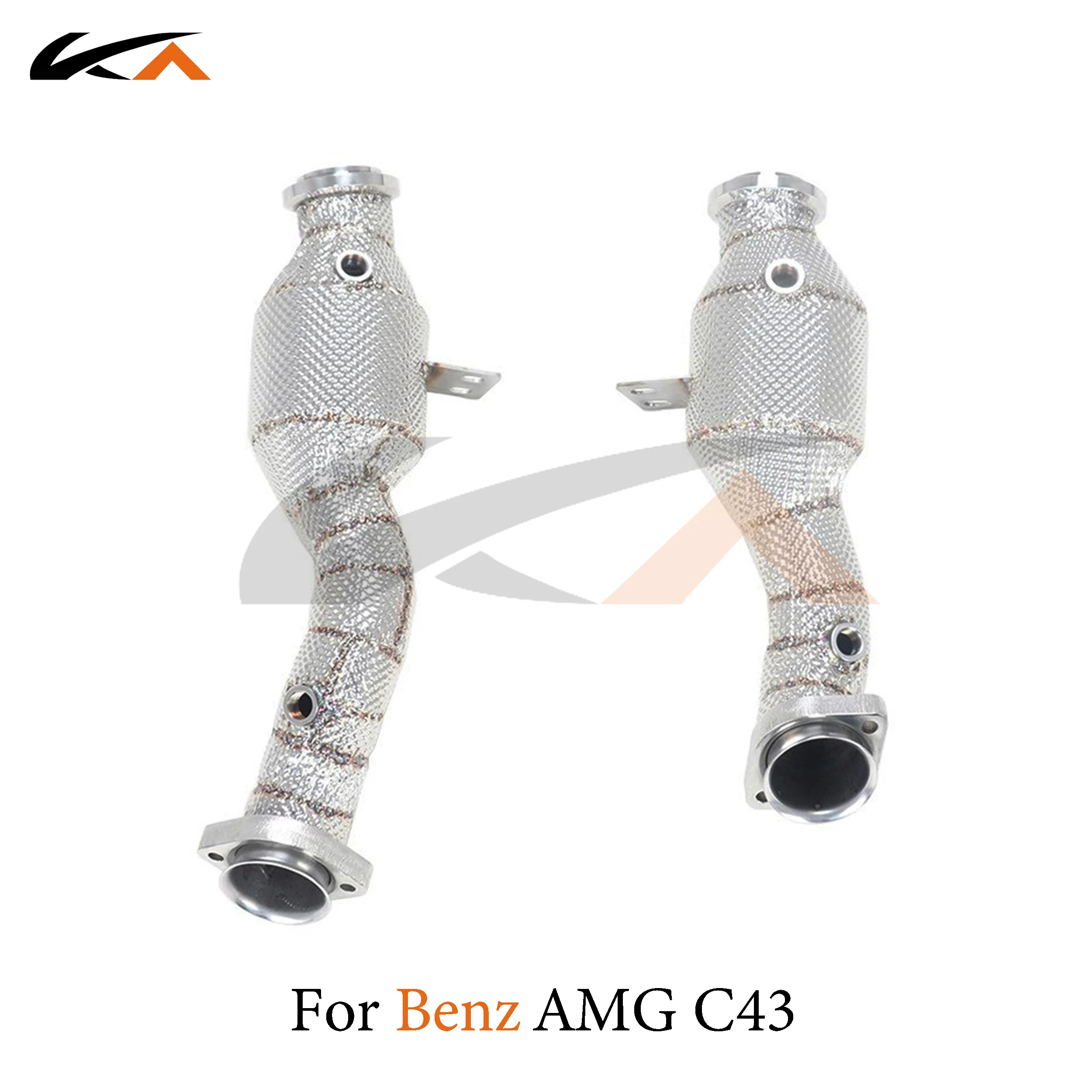 KA Tuning downpipe exhaust SS headers for Mercedes-benz AMG C43 GLC43 3.0T axle pipe performance parts heat shield catalysis
