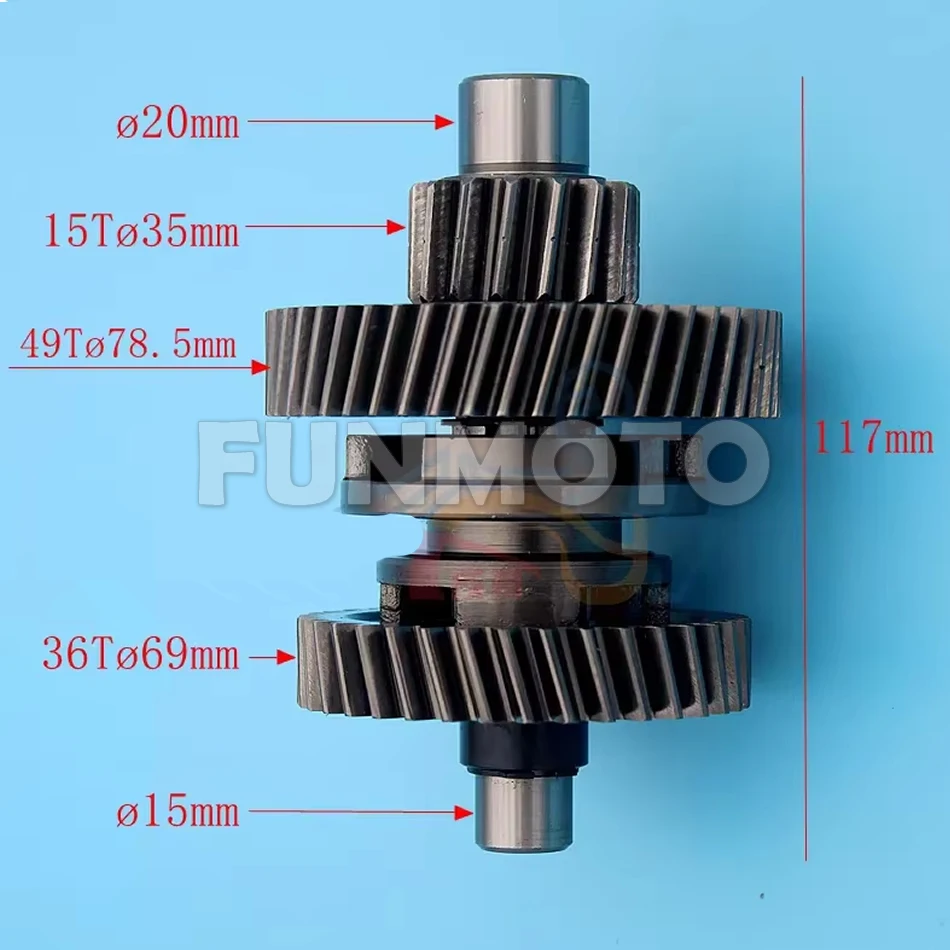 Gearshift Shaft with 35teeth and output shaft 15teeth suit JINLANG150
