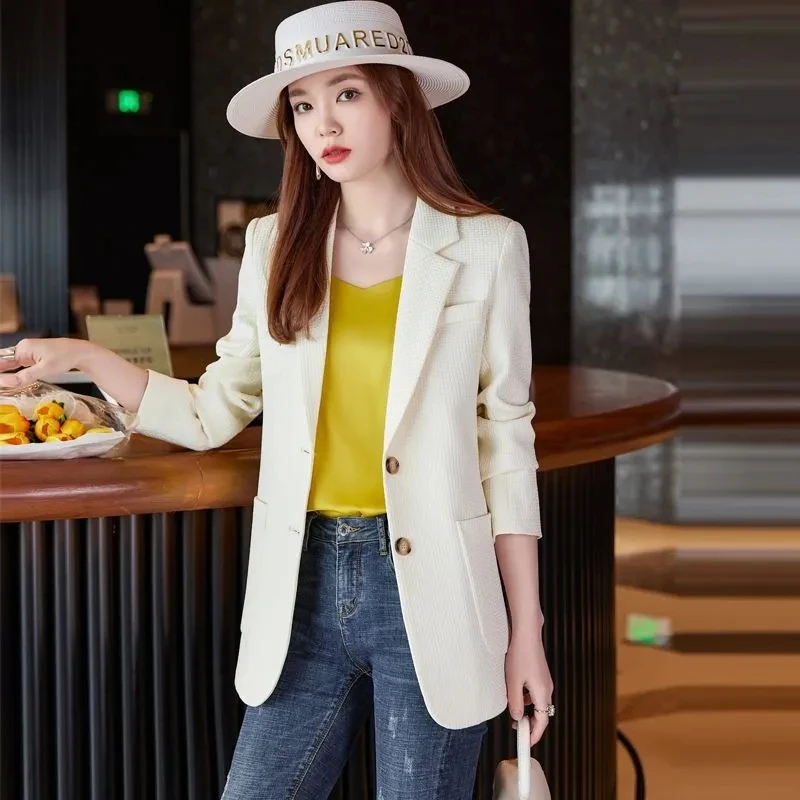 

Suit Coat Women's Spring Autumn New Fashion Temperament Loose Blouse Blazers Chic Elegant Female Jacket