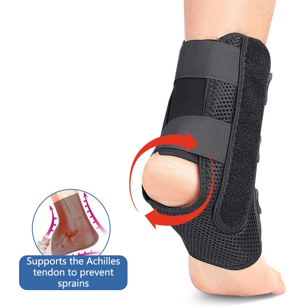 Ankle Sprained Support Brace Rotating Aluminum Plate Ankle Splint Stabilizer Protector Sprained Ankle Injury Recovery Achilles