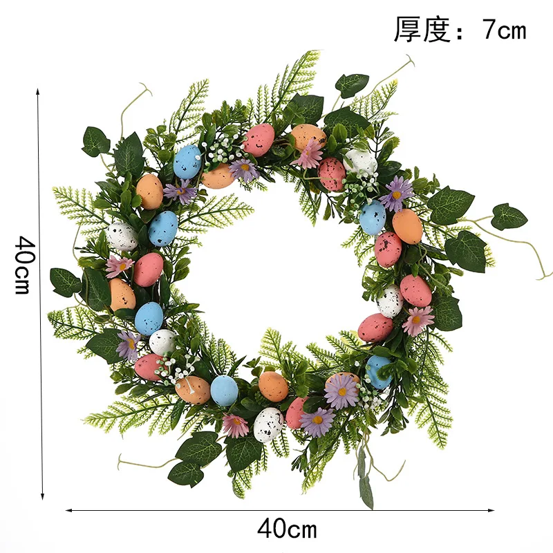 

Spring Wreath Decor Easter Egg Wreath Decor 2025 New Egg Creative Artificial Garland Hanging Pendants Simulation Wreath Pendant