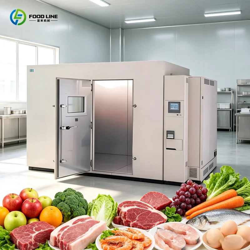 Multi-Layer Wire Shelving Supported Walk in Cooler Aquatic Product Storage Solar Cold Room Storage FL Customized