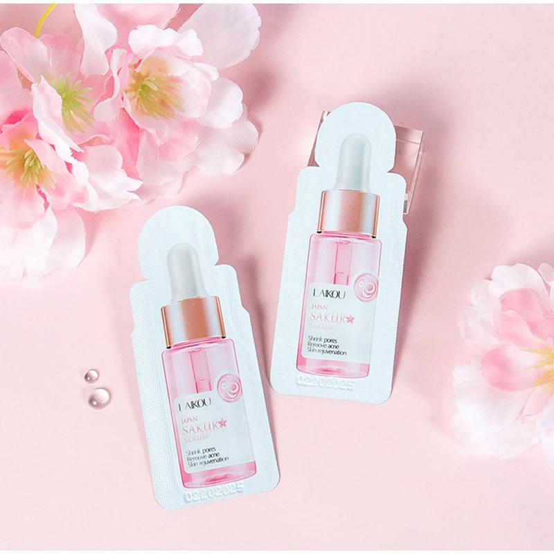 3 szt. 1ml Sakura Serum wybielająca esencja japonia kwas hialuronowy łagodny nawilżający rozjaśniający odcień skóry serum do twarzy uroda pielęgnacja skóry