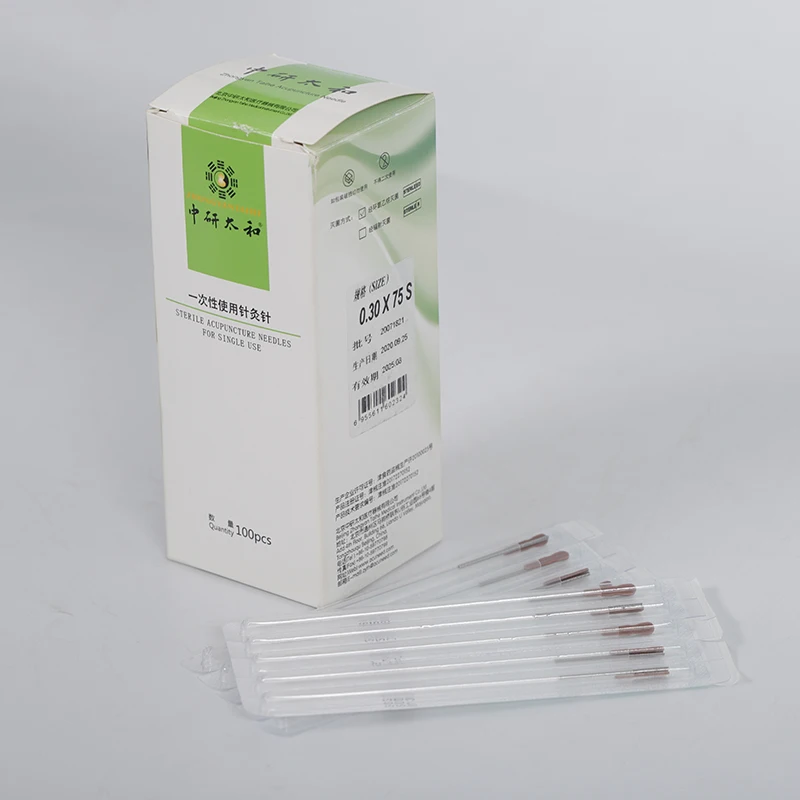 ZHONGYAN TAIHE Acupuncture Needle Sharp Disposable Sterile with Indivual Guide Tube 100 PCS / Box