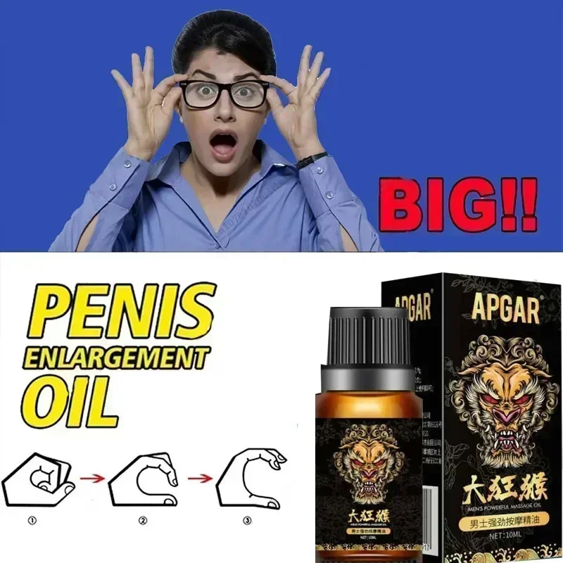 Óleo de Alargamento do Pênis para Homens, Big Dick, Pênis Masculino Ampliar Óleo, Aumento do Galo, Espessamento do Crescimento, Maior Capacidade Sexual, Massagem