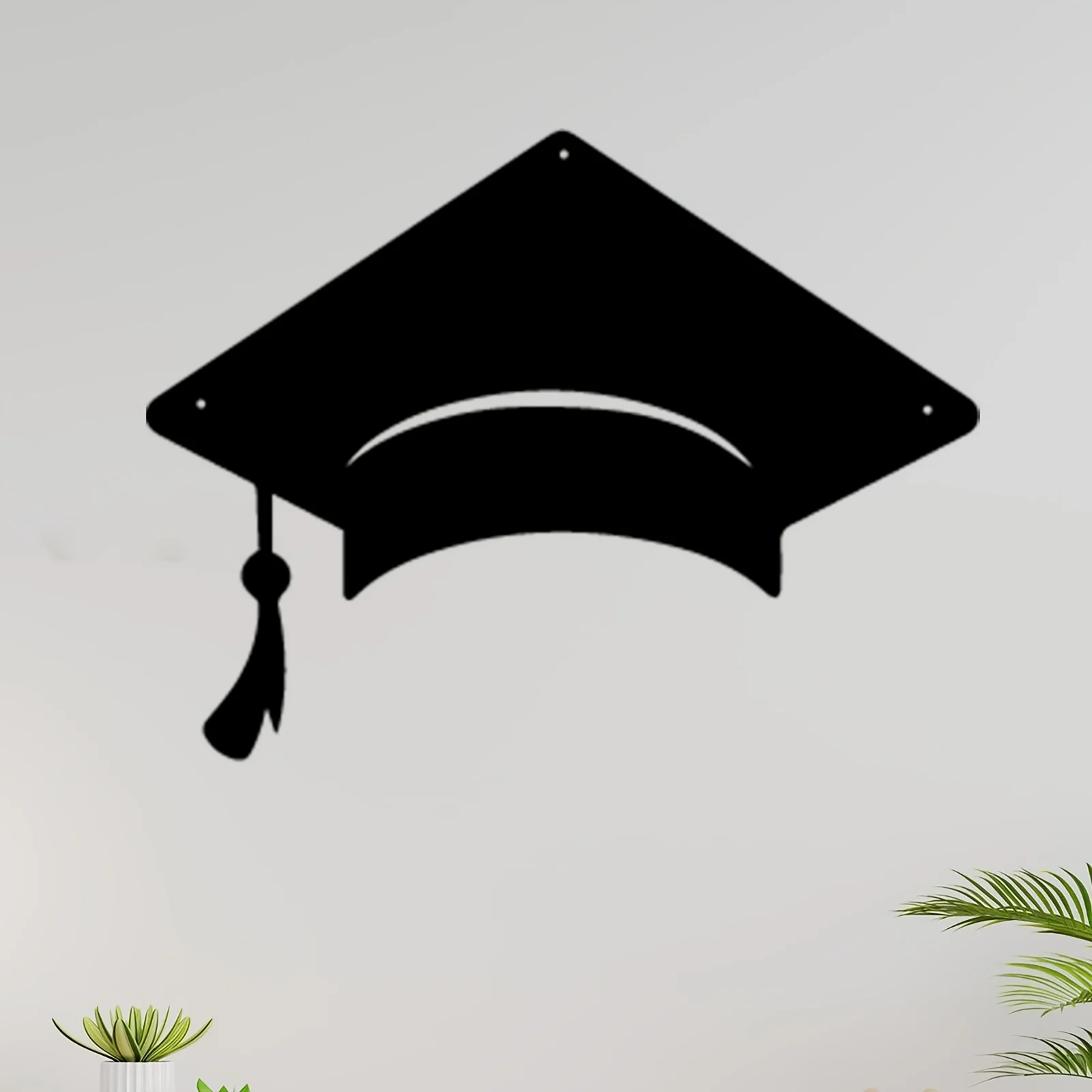 CIFBUY Vintage Iron Wall Art Waterproof Rustproof Aluminum Graduation Cap Decor For Study Room Patio Fence Home Office Yard