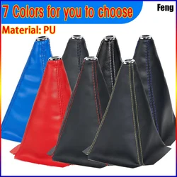 Universal Car Gear Shift Collars PU Leather Carbon Fiber dust cover Accessories gear Shift Lever Knob Shift Boot Cover Legging