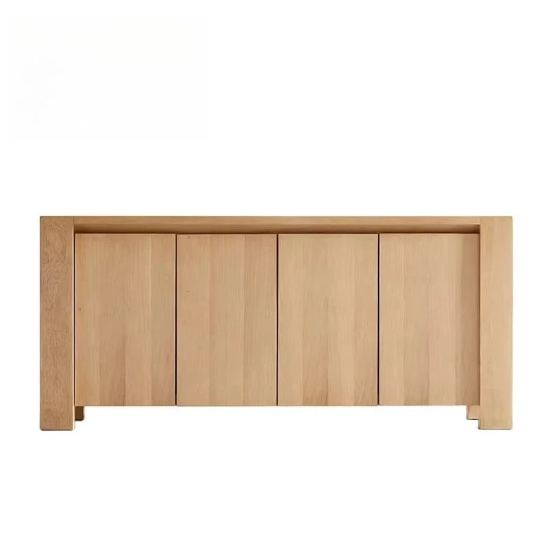 

Modern Solid Wood Dining Room Furniture Storage Cabinet Sideboard Buffet Cabinet Custom Natural Oak Wood Storage Media Console
