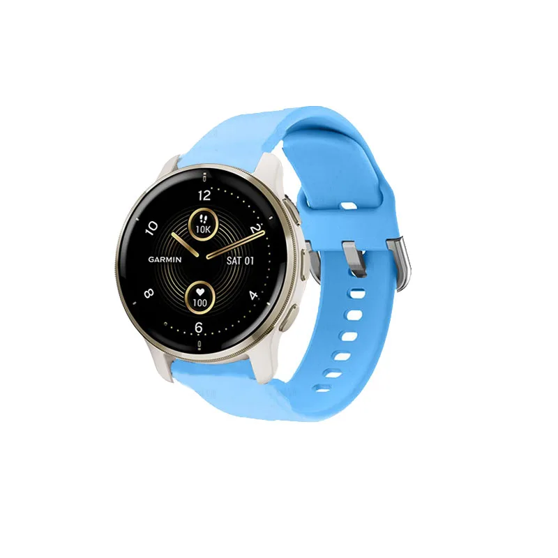 20mm banda de silicone para garmin venu 2 plus 2 mais 43mm/vivove esporte/vivoactive 3 3t forerunner 245m pulseira acessórios smartwatch