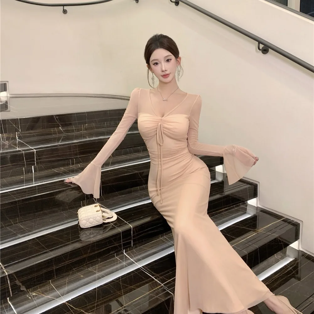 تصميم حسية صغيرة ence مثير V-ne جرس Sve Me التفاف Bodycon Dr الخريف الشتاء جديد Sle العصرية المرأة الدكتور #1