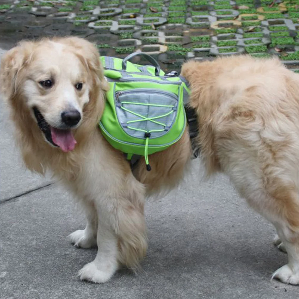 Large Dog Backpack Pet Supplies Adjustable Saddlebag Harness Oxford Cloth Handle Travel Bagpacks Pets Hiking Rucksack