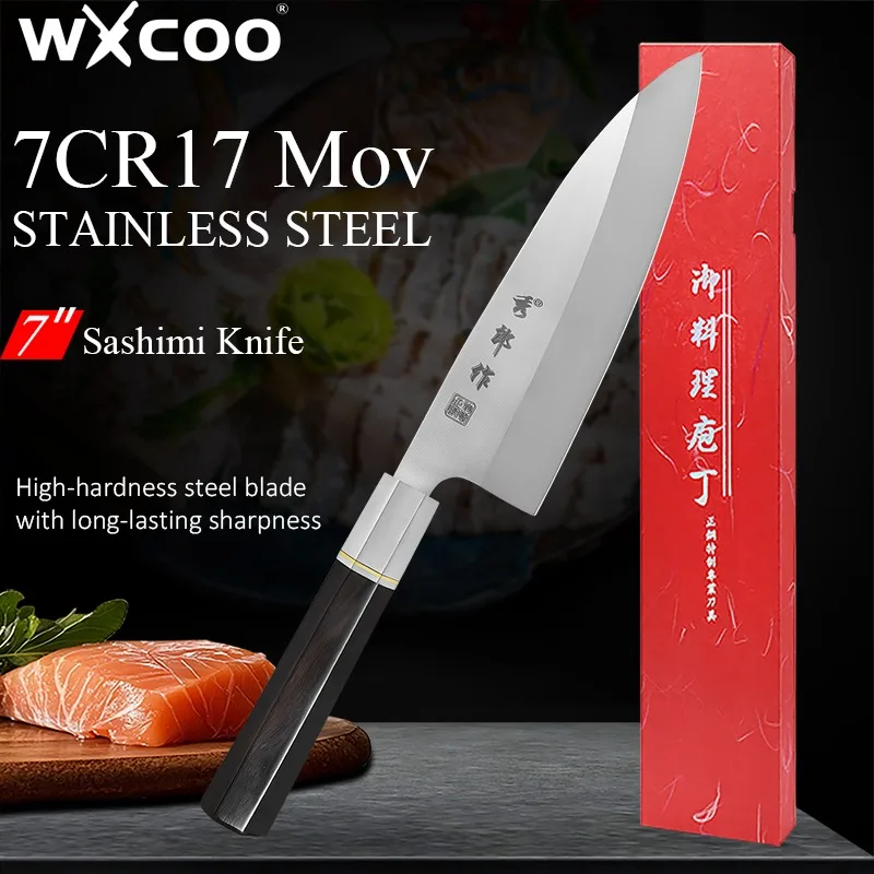 WXCOO Professional Japanese Knives Kitchen Sushi Salmon Slicing Chef Knife Sashimi Knife Meat Cutting Fish Slicing Cooking