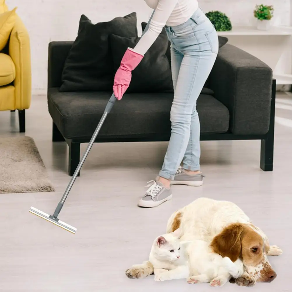 

Telescopic Handle Carpet Rake Pet Hair Removal Tool with Telescopic Handle for Carpet Rug Metal Cat Dog Hair Lint for Home