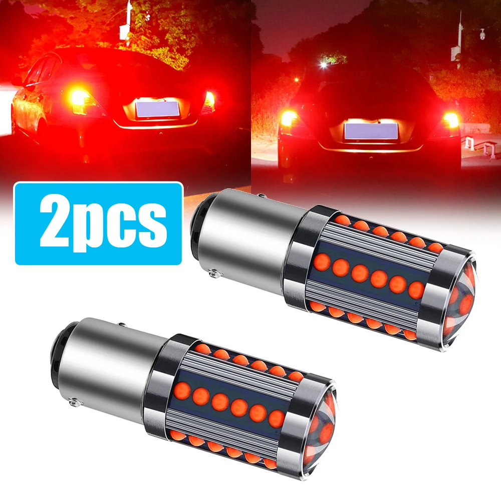 

2Pcs Car Universal 1157 BAY15D P21/5W 36COB LED Aluminum Red Car Tail Lamp Signal Brake Light Parking Bulbs Exterior Accessories