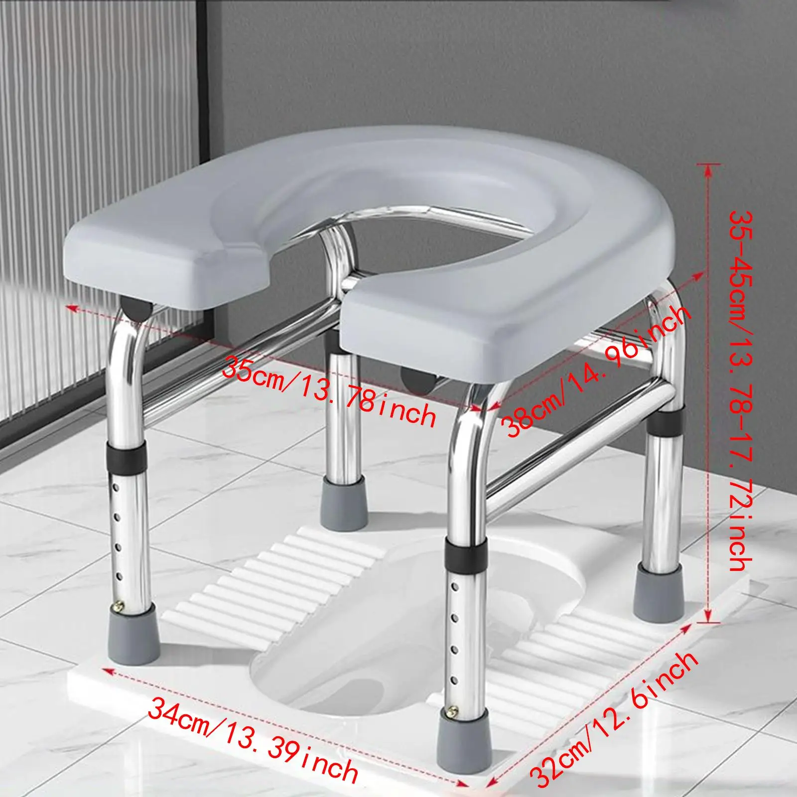 

Seniors Toilet Seat Portable Bedside Commode for Elderly Seniors Adults