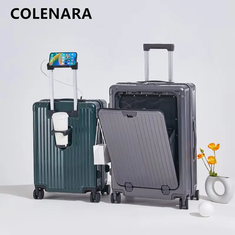COLENARA Cabin Suitcase Front Opening Boarding Case Laptop Trolley Case 20